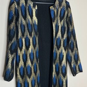Elegant Blue and Gold Women's Sweater